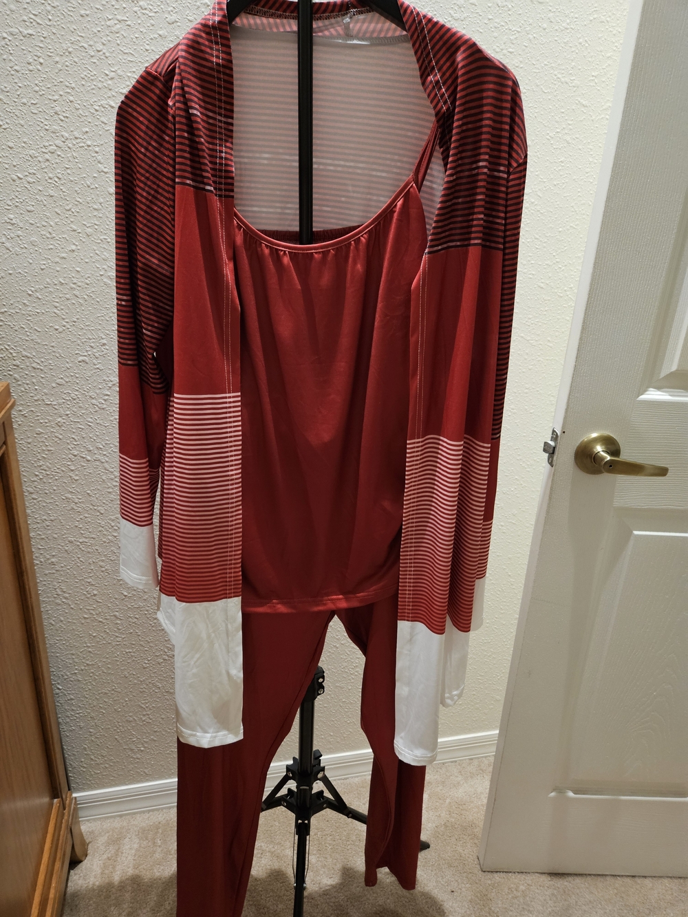 Red Three-Piece Women’s Pant  Set